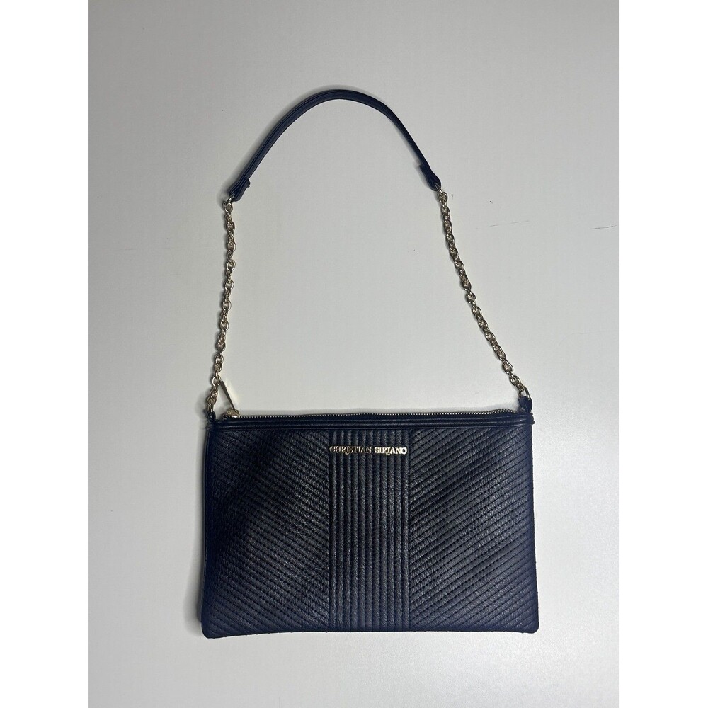 Christian Siriano for Payless Black quilted Vinyl Crossbody Clutch Bag